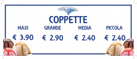 cartellino prezzi coppette gelateria